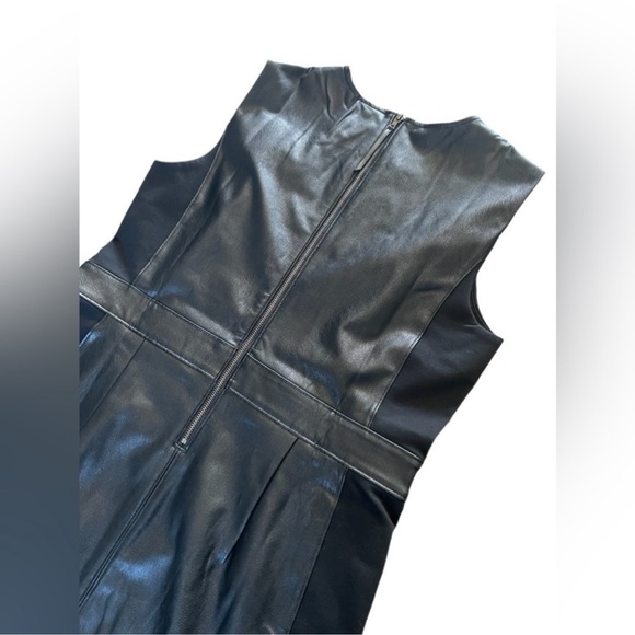 Spanx Leather Like Combo Fitted Sheath Dress - Picture 12 of 14